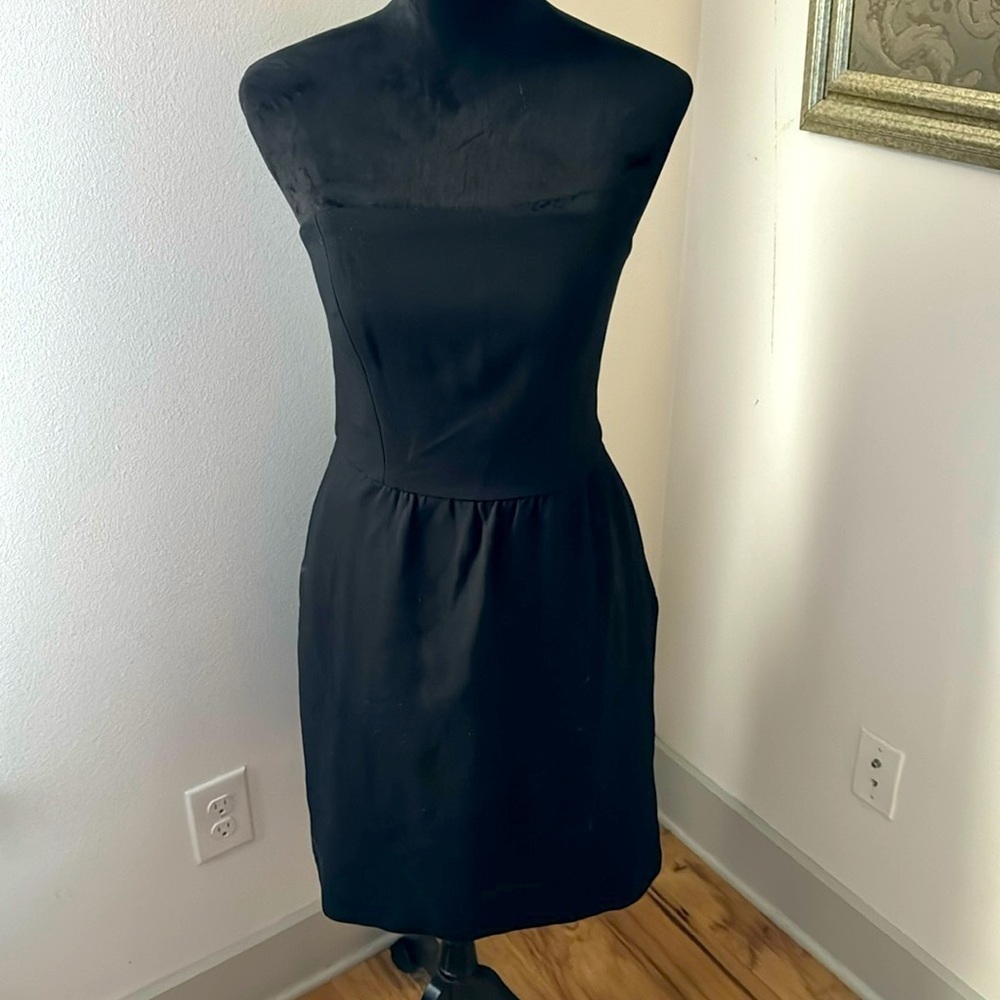 Milly of New York black strapless‎ stretch dress Sz M little black dress